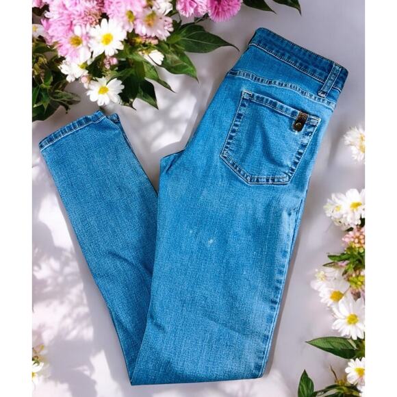 Women's Roxy Skinny Jeans Sz 28 Medium Blue Wash Stretch Midrise 30" Inseam - Picture 1 of 9
